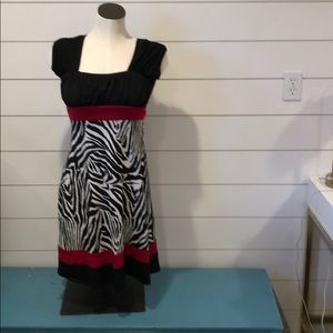 JODY black with red and zebra print dress